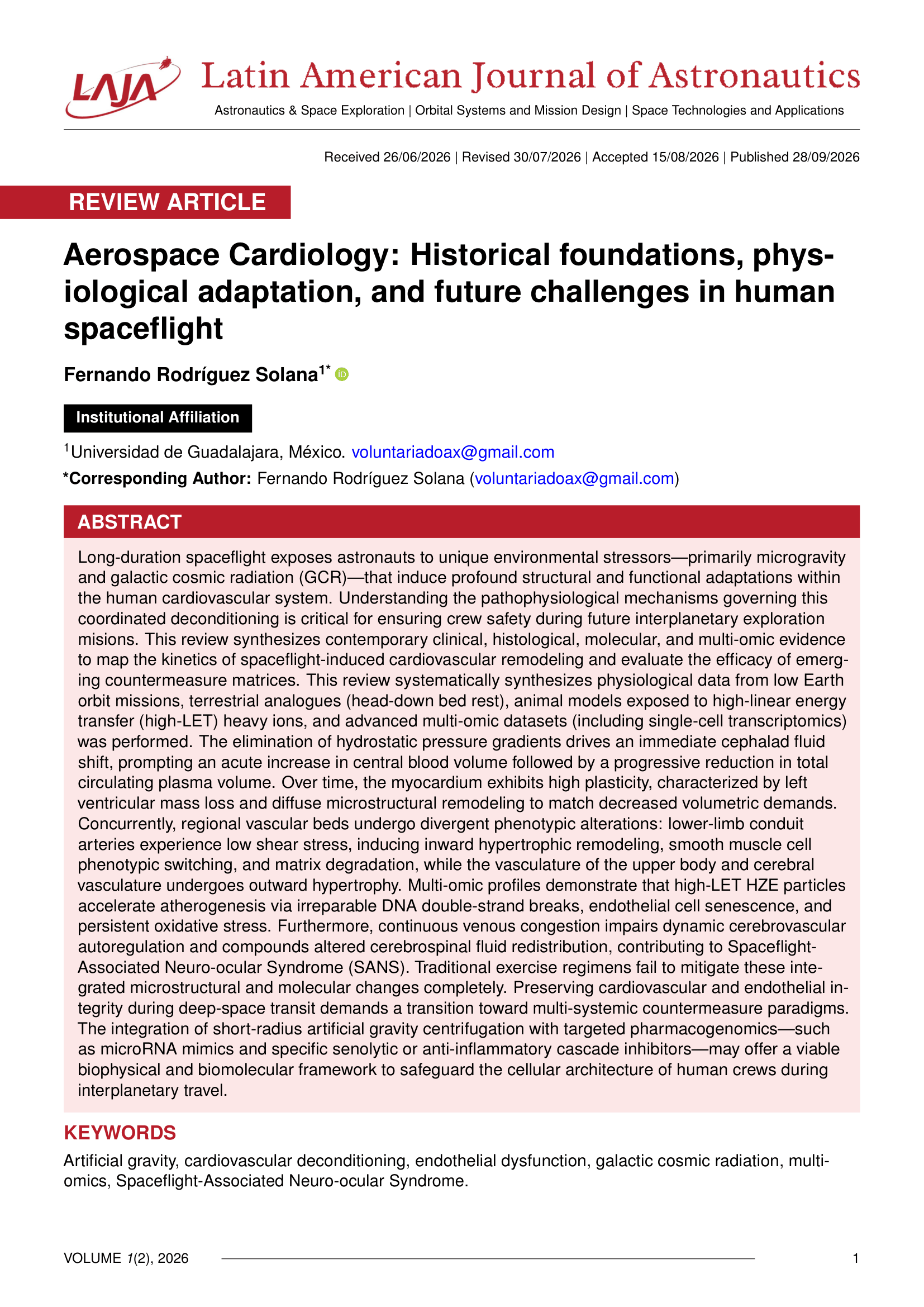 					View Vol. 1 No. 2 (2026): Latin American Journal of Astronautics
				